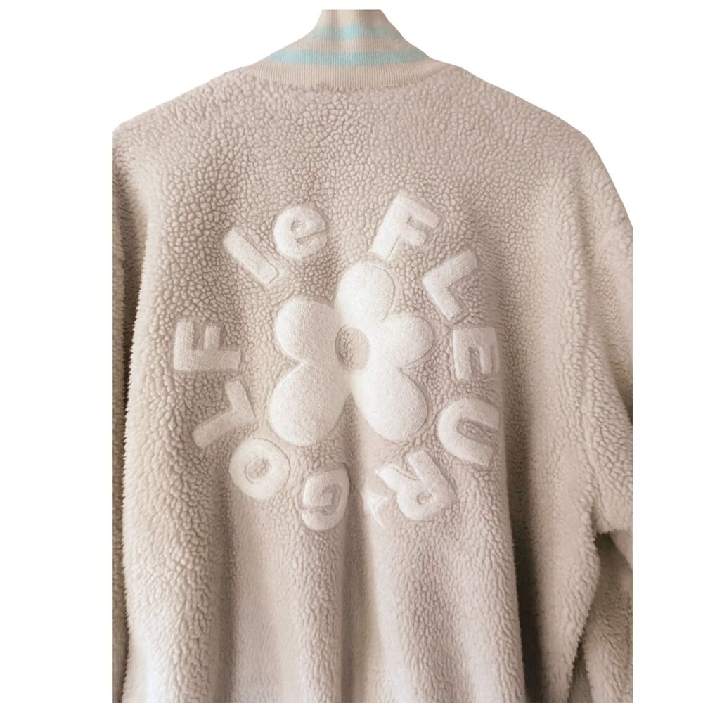 GOLF le FLEUR x Converse Sherpa Varsity Jacket Tyler Creator Cream Blue XXL